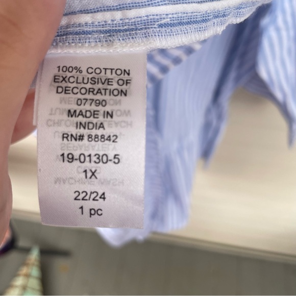 Chelsea Studio Striped Embroidered Tunic Top Size 1X (22/24) - Picture 10 of 11